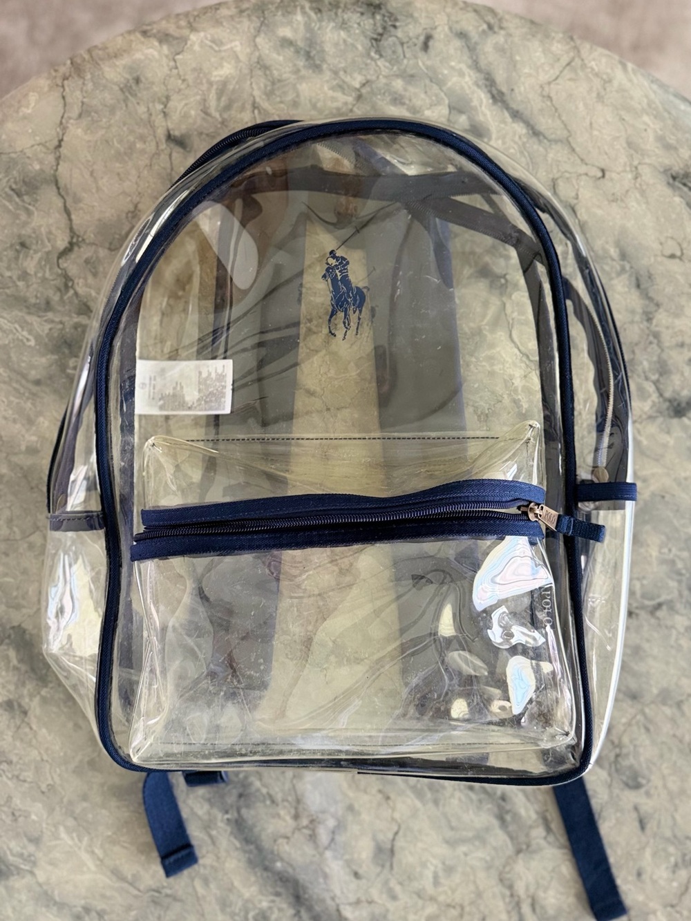 Ralph Lauren Kids Big Pony Clear Navy Backpack